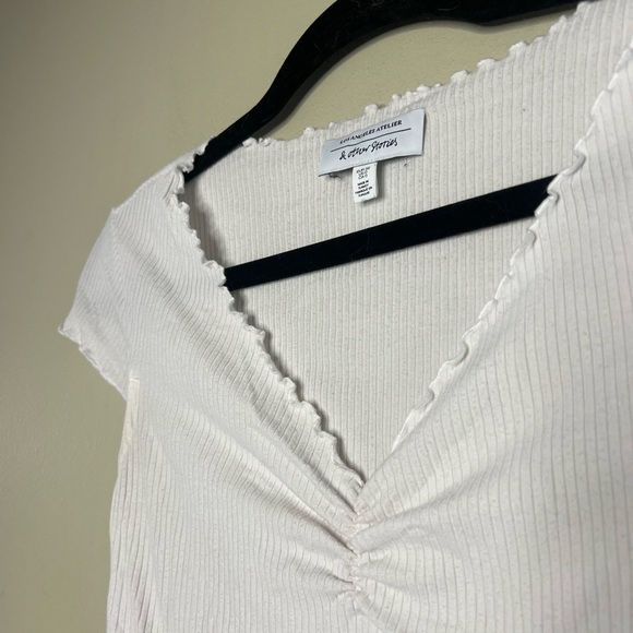 & Other Stories Ribbed V neck Shirt - Picture 4 of 9